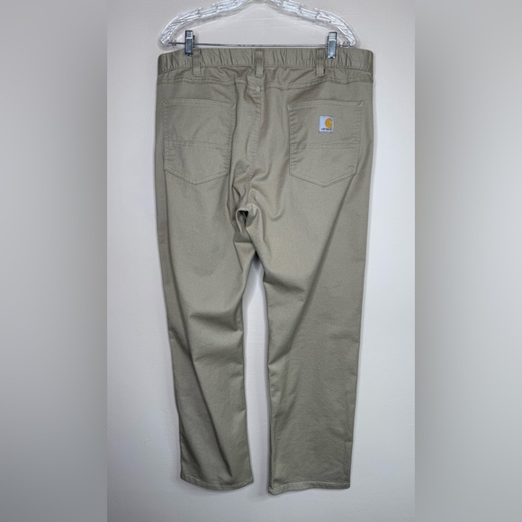 Carhartt Men's Force Relaxed Fit Elastic Back Khaki Tan Pants Size 38 X 34 - Picture 2 of 8
